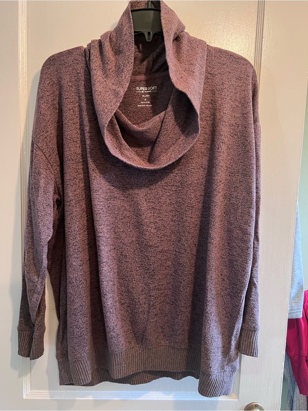 torrid Mauve Heathered Cowl Neck Sweater